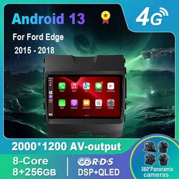 Android 13.0 autorádia/Multimédiá, Video Prehrávač Pre Ford Edge 2015-2018 GPS QLED Carplay DSP 4G WiFi Bluetooth