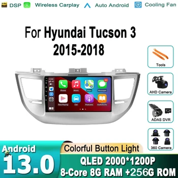 Android 13 autorádia Pre Hyundai Tucson 3 2015 2016 2017 2018 Multimediálny Prehrávač Videa Auto Displej GPS Navigácie Č. 2 Din RDS