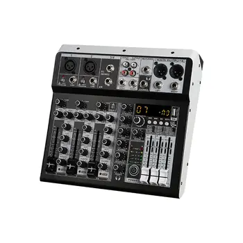 Audio Mixer Zvuk Mixing Console 4 Kanálov DSP Procesor Zvukový Pult pre Gitaru Nahrávanie Hernej Fáze Výkonu Karaoke