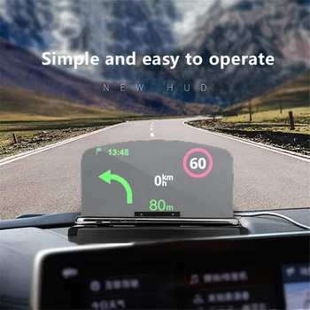 Auto Displej HUD Mobilný Telefón Majiteľa Multifunkčné Auto Navigator Pre iPhone Samsung Huawei Headup Premietacie Navigácie Držiak