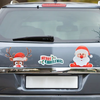 Auto Nálepky Magnetické Kotúča, Vianočné Dekorácie Chladnička Magnety Santa Claus Snehuliak Reflexné Nálepky Auto Dekorácií