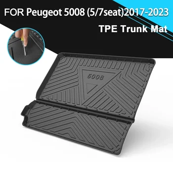 Auto Vzadu Kryt batožinového priestoru Mat Non-Slip Nepremokavé Gumy TPE Cargo Líniové Príslušenstvo Pre Peugeot 5008 Lístka 5/7 Miestna 2017-2023
