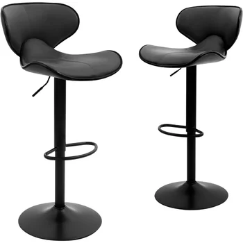 Bar Stoličky Počítadlo Výška Stoličky W/Operadla a Podnožky Panel Otočný Nastaviteľné barová stolička, Sada 2 Obývacia Izba a Bistro Pubx
