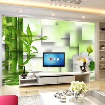 beibehang Prispôsobené veľké tapety 3D nástenná maľba zelená čerstvé pivónia, bambus, TV joj, stien, dekoratívne maľby, 3d tapety
