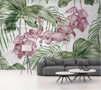 beibehang Vlastné nástenné 3d tapeta moderný minimalistický retro flamingo pozadí obývacej izby, spálne, pozadie, wallpaper