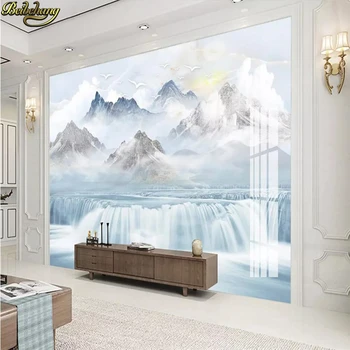 beibehang Vlastný Moderný minimalistický alpine tečie mramoru 3D nástennú maľbu, Tapety, Spálne, obývacia Izba Gauč TV Pozadie Stenu papier