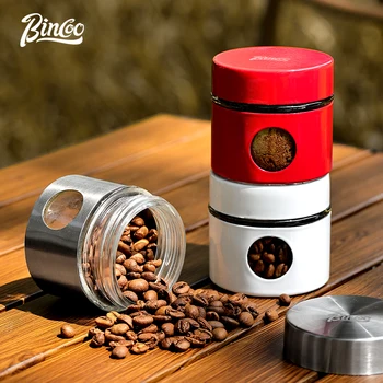 BINCOO Vonkajšie Coffee Bean akumulačná nádoba Mini Prenosné Kávový Prášok Zapečatené Môže potravinársky Skladovanie Jar 40G