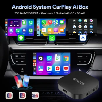 Binize CarPlay Ai Okno Systém Android, 2G+32 GB Bezdrôtová Android Auto Podporou Netflix YouTube pre automobily s OEM Káblové CarPlay