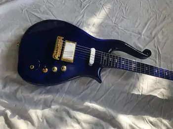 Blue Prince 6 String Elektrická Gitara Telo Topoľ Zlato Hardvéru Inlay Kľúče Lesklý Povrch Pre Dodanie Zdarma
