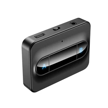 Bluetooth 5.0 Audio Vysielač 3.5 mm AUX Nízku Latenciu Stereo Adaptér Bezdrôtovej siete Pripojenie 2 Slúchadlá pre TV, PC Box