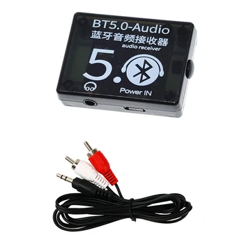 BT5.0 Audio Prijímač+Puzdro+Jeden-Na-Dvoch Audio Kábel, Súprava MP3 Bluetooth Dekodér Lossless Auto Reproduktor, Audio Zosilňovač Rada