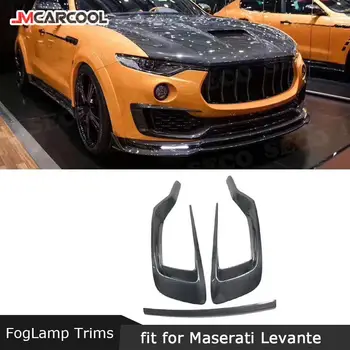Carbon Fiber Predný Nárazník Stred Prírubové Armatúry Spojler pre Maserati Levante 2016 - 2019 Hlavu FogLamp Vzduchu Prieduch Oka Rám Kryt