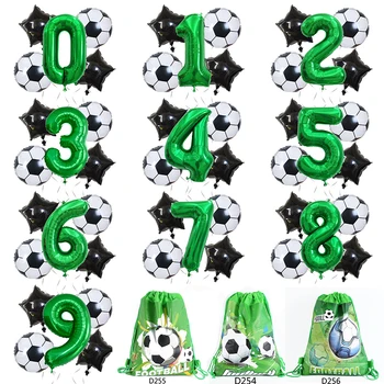 Cartoon Futbal Futbal Zelenú Narodeniny Fóliový Balón Dekorácie Deti Darček Jednorázový Riad Poháre Taniere Strana Dodávky
