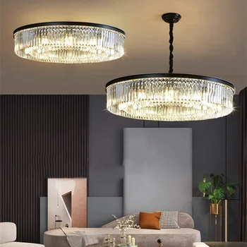 Crystal Led Luster Svetlo Luxusné Retro Visí Okrúhle Stropné Lampy, Obývacej Izby, Spálne, Jedálne, Vnútorné Osvetlenie Interiéru Lampy