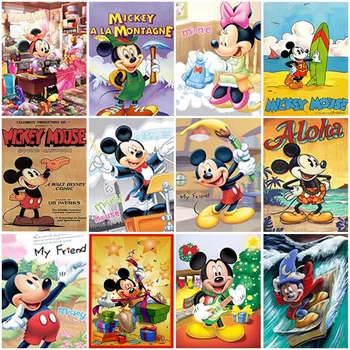 Disney 5D Diamond Maľovanie Diamond Výšivky Mickey a Minnie Cross Stitch Súpravy Mozaiky Domova
