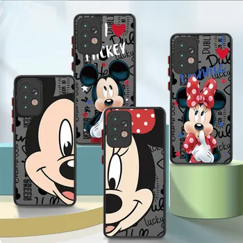 Disney Minnie Mickey Mouse obal pre Samsung Galaxy A31 A12 A70 A30s A71 4G A50 A34 5G A14 A30 A51 A13 A52 Luxusné Mäkké Pokrytie