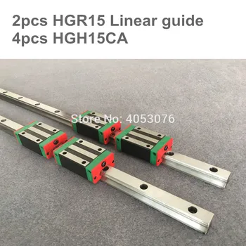 Doprava zadarmo 2ks Lineárne Železničnej HGR15 1200mm 1500mm + 4pcs HGH15CA / HGW15CA Lineárne vodiacej Koľajnice Blok Cnc Časť