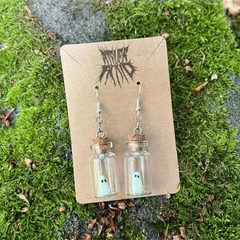 Drobné Svetielka V Tme Ghost Náušnice, náhrdelník Strašidelné Kúzlo Prívesok Na Prijať Svätý Duch vo Fľaši Náušnice Drifting Fľašu