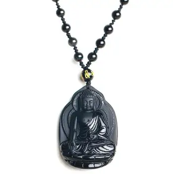Drop Ship Perličiek Opony šperky Obsidian Peeling, Prívesok, Čierny Guanyin Prívesky Preložený Buddha