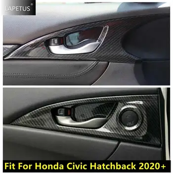 Dvere Vytiahnuť Doorknob Chytiť Rukoväť Miska Dekor Panel Kryt Výbava Vhodné Na Honda Civic Hatchback 2020 2021 Auto Uhlíkových Vlákien Príslušenstvo