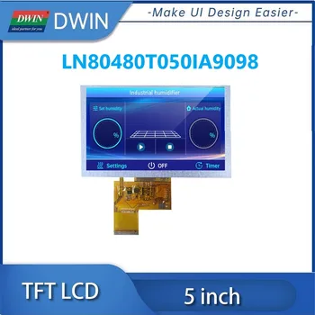 DWIN 5 Palcový 800x480 900 Svetlé 40PIN 24bit RGB Odporový Dotykový Panel TFT LCD Modul LCD Displej