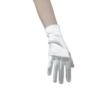 Dámske sexy krátke rukavice elastické saténové šaty, svadobné doplnky, Cosplay Kostýmy nočný klub fáze výkon rukavice 22 cm
