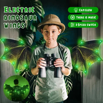 Elektrické Dinosaura Krídla Kostým Krídla Doplnok pre Deti Chlapcov s LED Svetlo, Zvuk, Efekty Krídla 3D Dragon Krídlo pre Dospelých, Deti