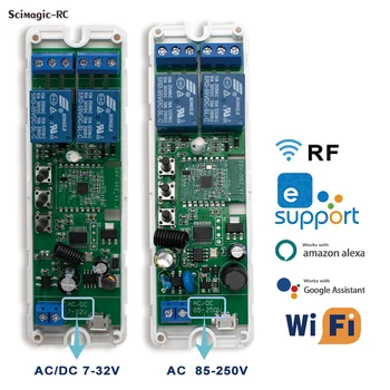 EWELINK Smart Inching 220V alebo 12V 24V USB 5V Prepínač 1/2/4 Kanál Relé Modul s Bývaním Pracuje s Alexa APLIKÁCIU Diaľkové Ovládanie