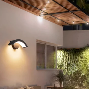Exteriérový Vodotesný LED Nástenné Svietidlo PIR Snímač Pohybu 12W Záhrada, Veranda Svetlo Krajiny Klenuté Stenu Sconces Osvetlenie Zariadenie