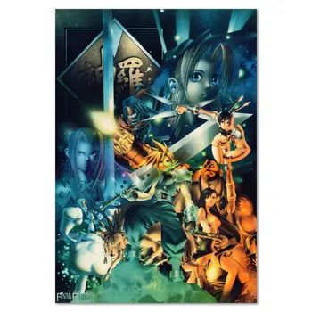 Final Fantasy 7 (VII) - Tetsuya Nomura Koláž Art Film Tlač Hodváb Plagát Domov Stenu Decor 24x36inch