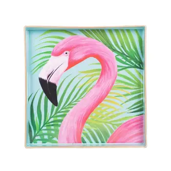 Flamingo Pekné Námestie Plastové Slúžiace Zásobník s Výrez Rukoväte