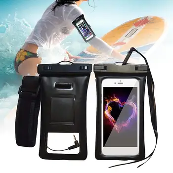 Floatable Vodotesný Telefón Prípade Plávanie Telefón Puzdro Suché Potápanie Taška Mobilný Telefón Sa Vzťahuje S Náramkom A Audio Jack Pre IPhone
