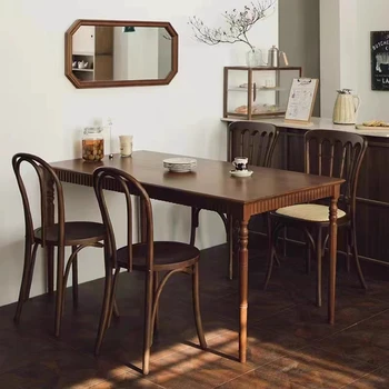 Francúzske retro masívneho dreva jedálenský stôl a stoličky zmes obdĺžnikový antický štýl malý obývacia izba, jedálenský stôl a písací stôl