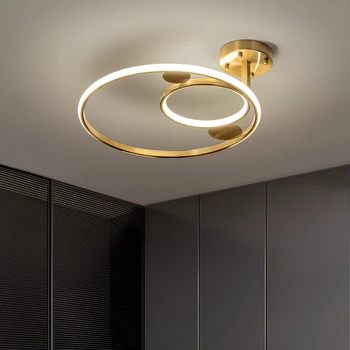 FSS Medi Zlaté LED stropné svietidlá spálňa lampa moderného Krúžok minimalistický uličkou lampa Nordic kolo miestnosť na čítanie vnútorné osvetlenie