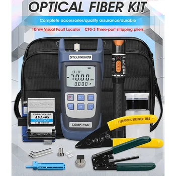 FTTH (Fiber Optic Tool Kit S Vlákniny Cleaver -70-+10Dbm Optického Výkonu Meter Vizuálne Poruchy Locator 10Mw