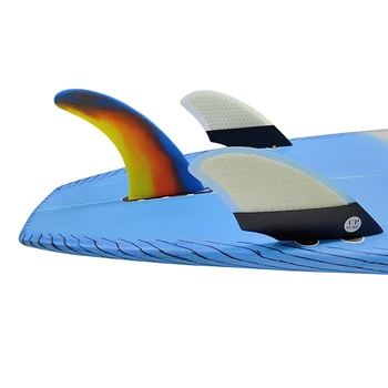Gradient Farbu 7 palcový Longboard Fin Pádlo Doska Honeycomb Kostra Jedného Surf Fin Centrum Surfovať Fin Stand Up Veslovať Šport