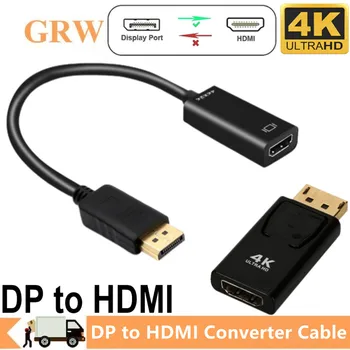 GRWIBEOU 4K DisplayPort-HDMI-Kompatibilný Kábel Adaptéra HD 1080P DP Mužov a Žien Kompatibilný s HDMI Prevodník pre PC HDTV Notebook