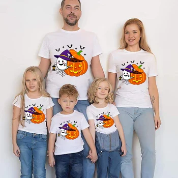 Halloween Zodpovedajúce Rodiny Topy Exkluzívny Dizajn Ghost S Tekvicové T-shirts