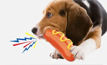 Hot Dog Pet Hračka Simulácia Grilovaná Klobása Modelu Vokálneho Dog Bite Lepidlo Molekulová Stick Bite-Odolnosť Hot Dog Klobása Psov Dodávky