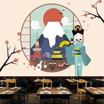 Japonsko Cestovanie Krajiny Ilustrácia Priemyselné Dekor Tapetu Pozadia Japonskej Kuchyne Sushi Reštaurácia nástenná maľba na Stenu Papier 3D