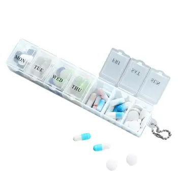 Jasné, 7 Deň Tabletku Lieku Box Týždenný Tablet Držiteľ Skladovanie Organizátor Kontajner Prípade Pilulku Box Štiepačky Pilulku Prípade Organizátor