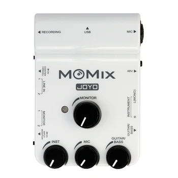 JOYO MOMIX Prenosné Zvukové Karty Pre Gitaru, Bass, Keyboard Nahrávanie Live Streaming Elektronické Bicie Inštrumentálne Audio Mixer