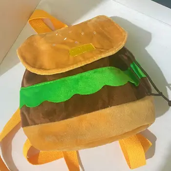 Kabelku Dievčatá Tašky cez Rameno, Rodič-dieťa Batoh Deti Pack Hamburger Plyšový Batoh Škôlka Škola Taška Cartoon Burger Taška