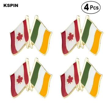 Kanada a Írsku Priateľstvo Vlajka Pin Klopě Pin Odznak Brošňa Ikony 4pcs