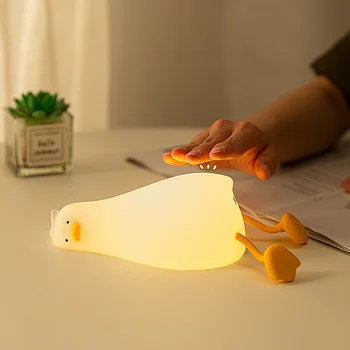 Kačica Nabíjateľná LED Nočné Svetlo Pat Silikónové Lampy, Nočné Karikatúra Roztomilý Deti Nightlights pre Domáce Izba Dekor Darček k Narodeninám