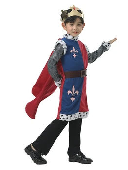 King Arthur Halloween Kostýmy pre Deti Uprostred Rytier Anime Cosplay kráľovskej Koruny Plášťa Maškaráda Šaty Karnevalové Oblečenie Dieťaťa