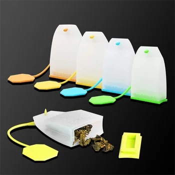 Kreatívne Kanvica-Tvar Cedidlom Silikón Čaj Infuser Bag Bylinné Korenie Infuser Filter Difúzor Opakovane Voľné Listový Čaj Taška