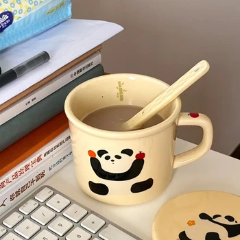 Kreatívne Panda Keramický Hrnček Veľkú Kapacitu Lopatka s Vekom Nádherné Vysokým teplotám Domov Raňajky, Kávu, Pohár Mlieka