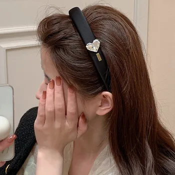 Kórejský Kamienkami Diamond hlavový most Ženy móda jednoduchosť hairband Dievčatá eleganciu farbou pokrývku hlavy Vlasy Príslušenstvo 2023