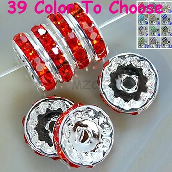 Lacné 10 mm!náramok náhrdelník, takže g213 Red Crystal Drahokamu Rondelle Rozpera, Strieborné Pozlátené DIY Voľné Korálky 